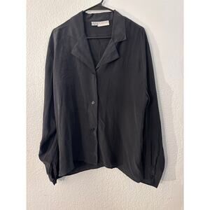 courtenay black button up blouse